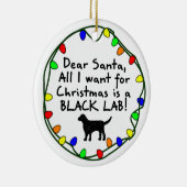 Beste Santa Black Lab Keramisch Ornament (Rechts)