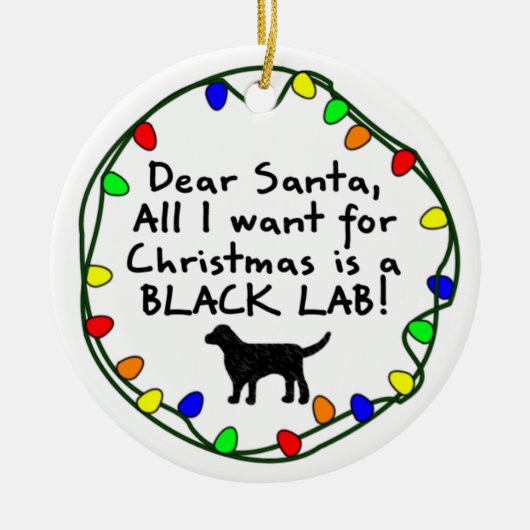Beste Santa Black Lab Keramisch Ornament (Voorkant)