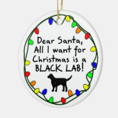 Beste Santa Black Lab Keramisch Ornament (Links)