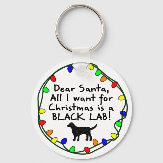 Beste Santa Black Lab Sleutelhanger (Voorkant)