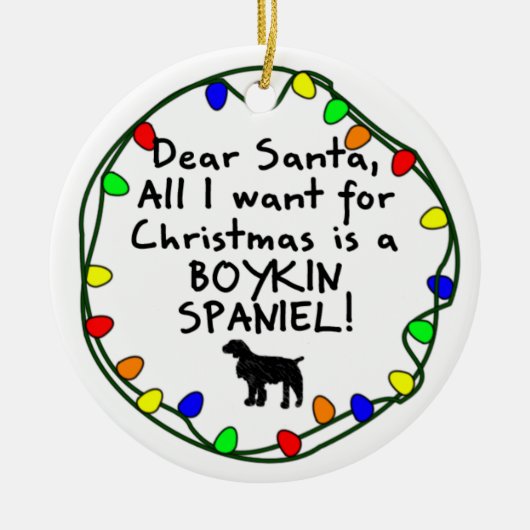 Beste Santa Boykin Spaniel Keramisch Ornament (Voorkant)