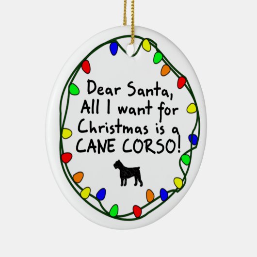 Beste Santa Cane Corso Keramisch Ornament (Rechts)