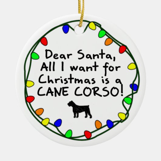 Beste Santa Cane Corso Keramisch Ornament (Voorkant)