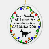 Beste Santa Carolina Dog Keramisch Ornament (Links)