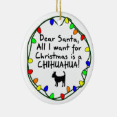 Beste Santa Chihuahua Keramisch Ornament (Rechts)