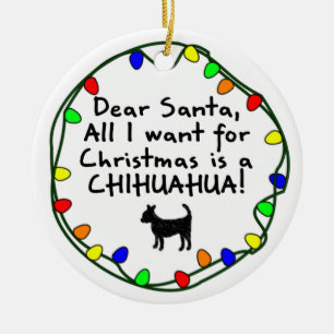 Beste Santa Chihuahua Keramisch Ornament
