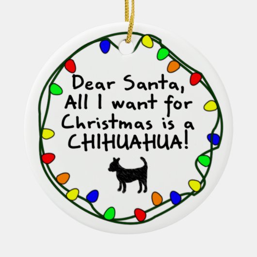Beste Santa Chihuahua Keramisch Ornament (Voorkant)