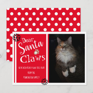 Beste Santa Claws Fun Cat Foto Feestdagenkaart