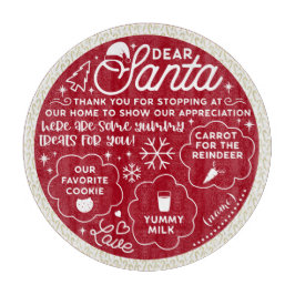 Beste Santa Cookie & Milk ronde lade, witte tekst Snijplank