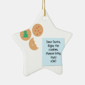 Beste Santa Cookies, alstublieft speelgoed mee Keramisch Ornament (Rechts)