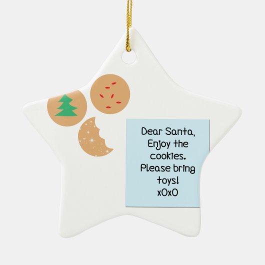 Beste Santa Cookies, alstublieft speelgoed mee Keramisch Ornament (Voorkant)