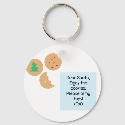 Beste Santa Cookies, alstublieft speelgoed mee Sleutelhanger (Voorkant)