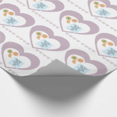 Beste Santa Cookies brengen speelgoed Paarse harte Cadeaupapier (Hoek)