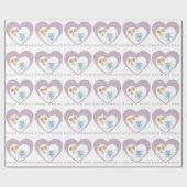 Beste Santa Cookies brengen speelgoed Paarse harte Cadeaupapier (Vlak)