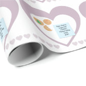 Beste Santa Cookies brengen speelgoed Paarse harte Cadeaupapier (Rol Hoek)