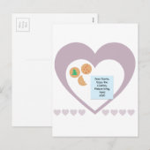 Beste Santa Cookies brengen speelgoed Paarse harte Feestdagenkaart (Voorkant / Achterkant)