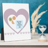 Beste Santa Cookies brengen speelgoed Paarse harte Fotoplaat (Zijkant)