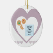 Beste Santa Cookies brengen speelgoed Paarse harte Keramisch Ornament (Rechts)