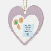 Beste Santa Cookies brengen speelgoed Paarse harte Keramisch Ornament (Links)
