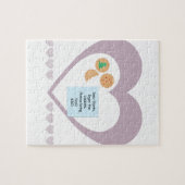 Beste Santa Cookies brengen speelgoed Paarse harte Legpuzzel (Horizontaal)