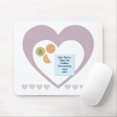 Beste Santa Cookies brengen speelgoed Paarse harte Muismat (Met muis)