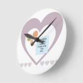 Beste Santa Cookies brengen speelgoed Paarse harte Ronde Klok (Hoek)