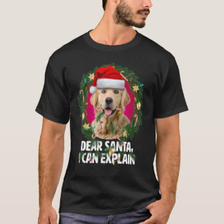 Beste Santa Cute Golden Retriever Naughty voor Chr T-shirt