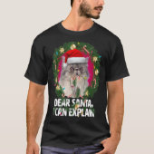 Beste Santa Cute Gray Persian Cat Naughty voor Chr T-shirt (Voorkant)