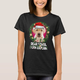 Beste Santa Cute Yellow Labrador Naughty voor Chri T-shirt