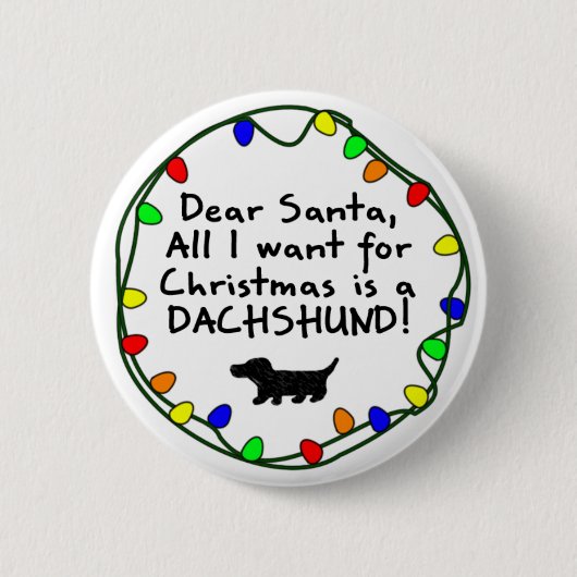 Beste Santa Dachshund Ronde Button 5,7 Cm (Voorkant)