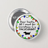 Beste Santa Dachshund Ronde Button 5,7 Cm (Voorkant /achterkant)