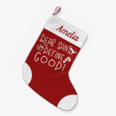 Beste Santa Define Goed Schattige Grappig Kleine Kerstsok (Voorkant (Hangend))