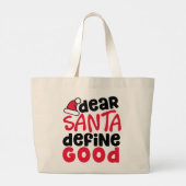 Beste Santa Define Goede Kerstmis Grote Tote Bag (Achterkant)