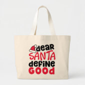Beste Santa Define Goede Kerstmis Grote Tote Bag (Voorkant)