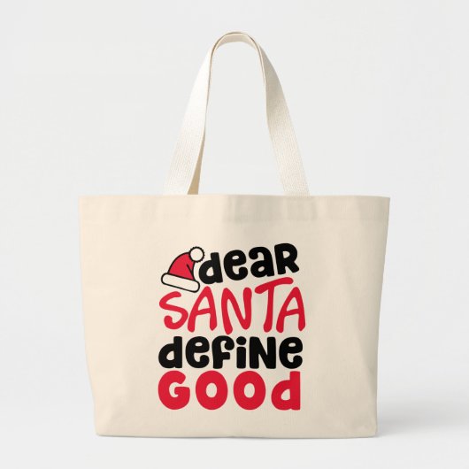 Beste Santa Define Goede Kerstmis Grote Tote Bag (Voorkant)
