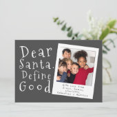 Beste Santa Define Goede Kerstmis Kaart (Staand voorkant)