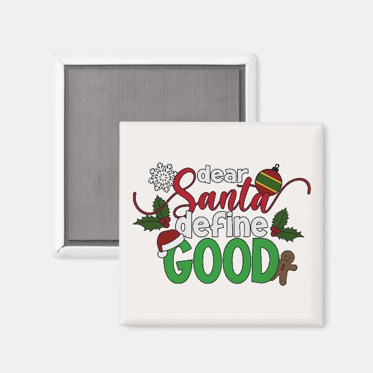 Beste Santa Define Goede Kerstmis | Magneet (Voorkant / Achterkant)
