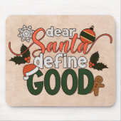 Beste Santa Define Goede Kerstmis | Mousepad Muismat (Voorkant)
