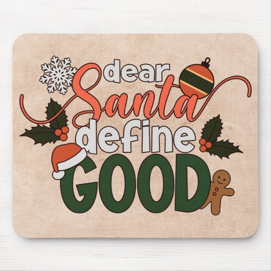 Beste Santa Define Goede Kerstmis | Mousepad Muismat (Voorkant)