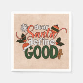 Beste Santa Define Goede Kerstmis | Napkin Servet (Voorkant)