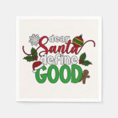 Beste Santa Define Goede Kerstmis | Napkin Servet (Voorkant)