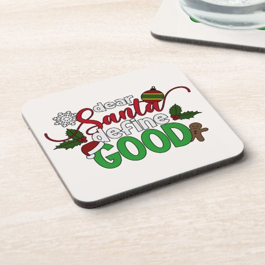 Beste Santa Define Goede Kerstmis | ONDERZETTER (Linkerzijde)