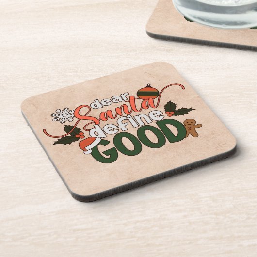 Beste Santa Define Goede Kerstmis | ONDERZETTER (Linkerzijde)