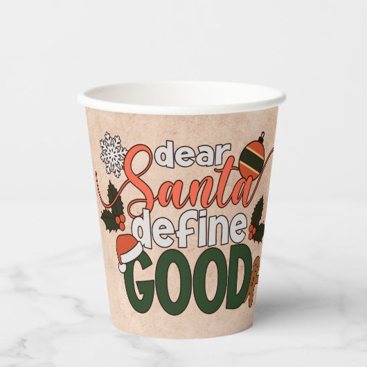 Beste Santa Define Goede Kerstmis | Papieren beker (Voorkant)