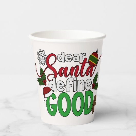 Beste Santa Define Goede Kerstmis | Papieren beker (Voorkant)