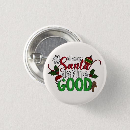 Beste Santa Define Goede Kerstmis | Pin-Button Ronde Button 3,2 Cm (Voorkant /achterkant)