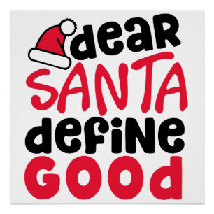 Beste Santa Define Goede Kerstmis Poster