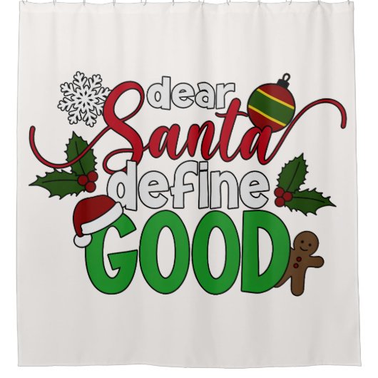 Beste Santa Define Goede Kerstmis | Schoengordijn Douchegordijn (Voorkant)