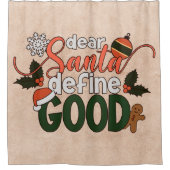 Beste Santa Define Goede Kerstmis | Schoengordijn Douchegordijn (Voorkant)