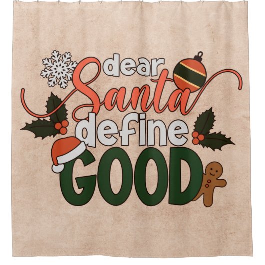 Beste Santa Define Goede Kerstmis | Schoengordijn Douchegordijn (Voorkant)